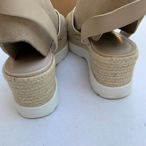 Marc Fisher Womens Zarita Leather Strappy Espadrilles Sz 11M in Cream - Picture 6 of 13